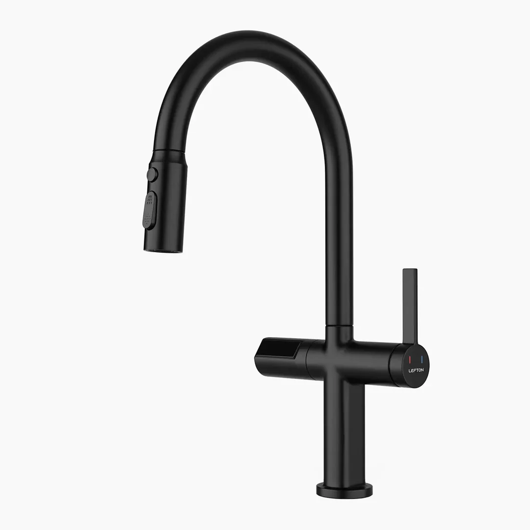 KHTAPA Touchless Sensor & Pull-Down Kitchen Faucet with Temperature Display-KF2206