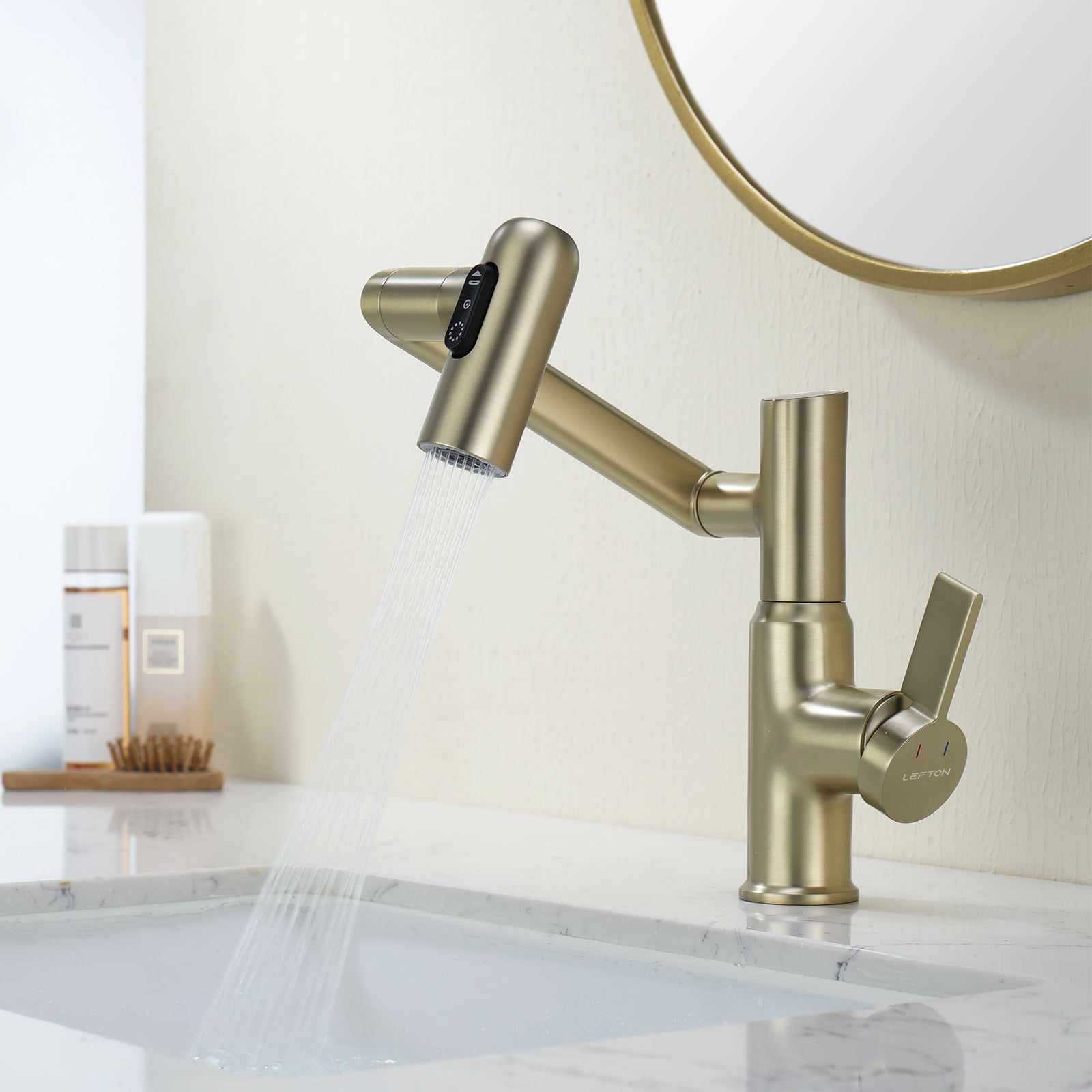 KHTAPA Single-Hole Rotatable Faucet with Temperature Display-BF2204