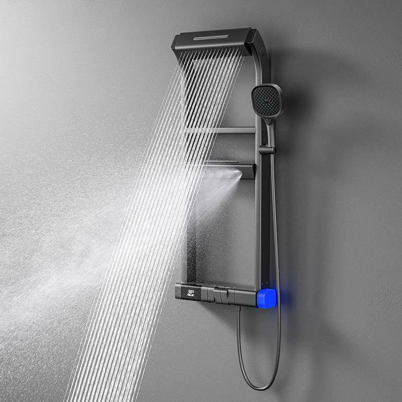 Smart Shower System with LED Temperature Display and Multi-Function Spray