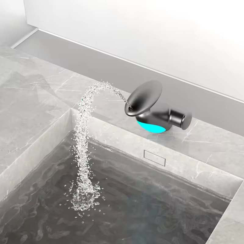 Single-Handle Bathroom Faucet with Water-Powered LED Light