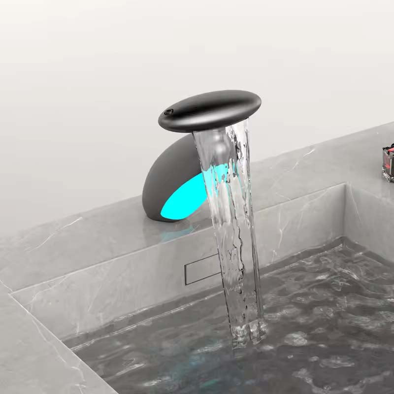 Single-Handle Bathroom Faucet with Water-Powered LED Light