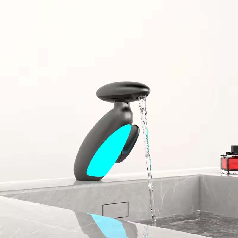 Single-Handle Bathroom Faucet with Water-Powered LED Light