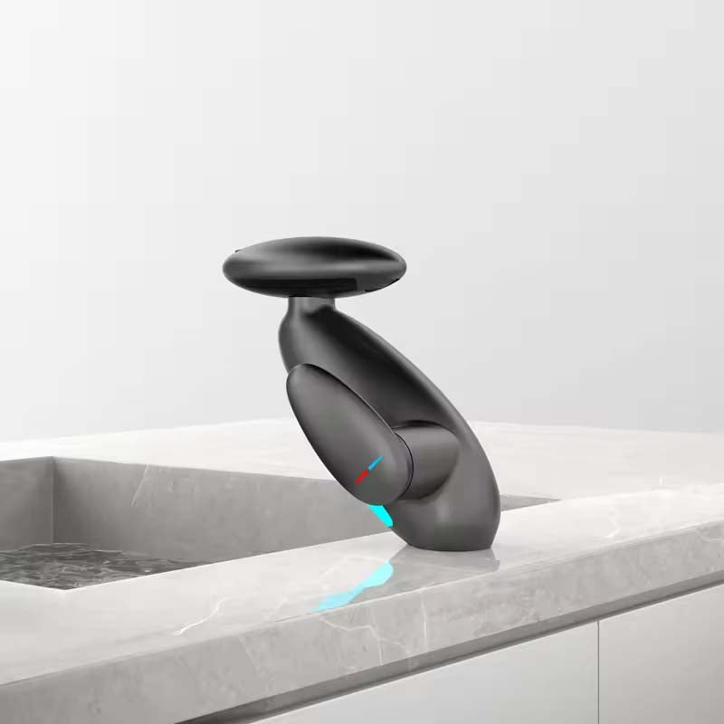 Single-Handle Bathroom Faucet with Water-Powered LED Light