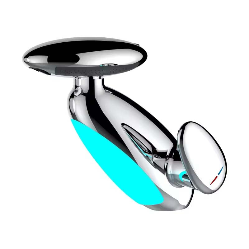 Single-Handle Bathroom Faucet with Water-Powered LED Light