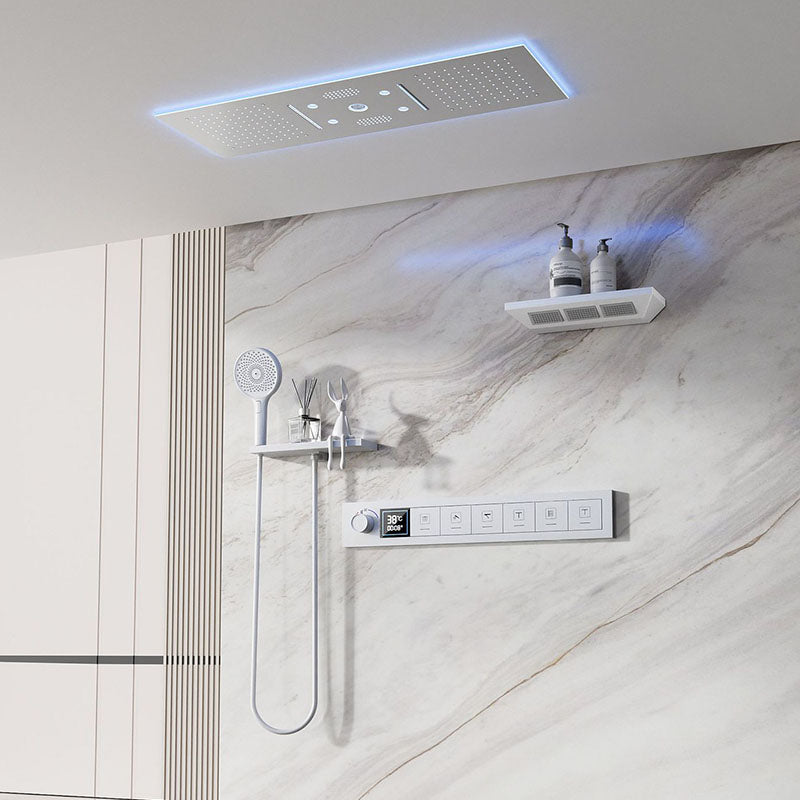 Smart Concealed Shower System with Bluetooth Speaker RGB LED Lights and Digital Temperature Display