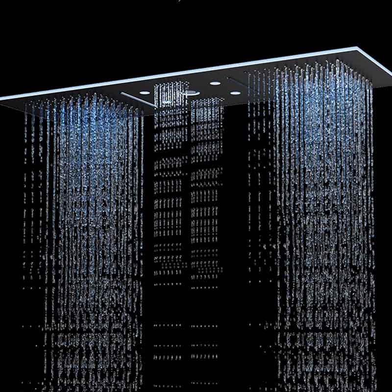 Smart Concealed Shower System with Bluetooth Speaker RGB LED Lights and Digital Temperature Display
