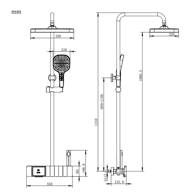 KHTAPA Stylish Shower System with LED Display