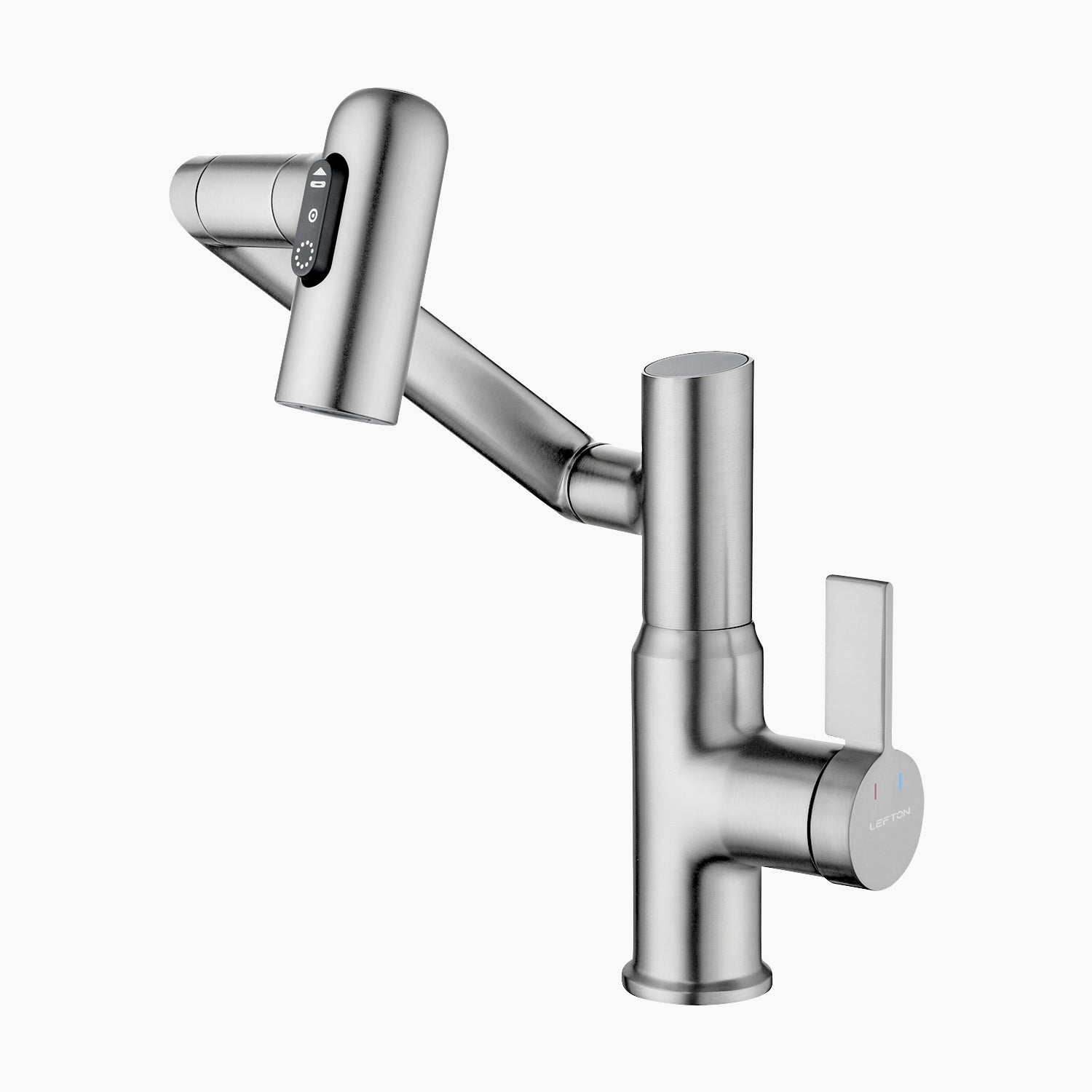 KHTAPA Single-Hole Rotatable Faucet with Temperature Display-BF2204 - Brushed Nickel