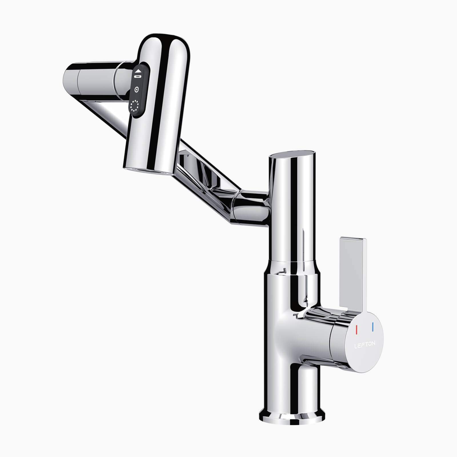 KHTAPA Single-Hole Rotatable Faucet with Temperature Display-BF2204 - Chrome