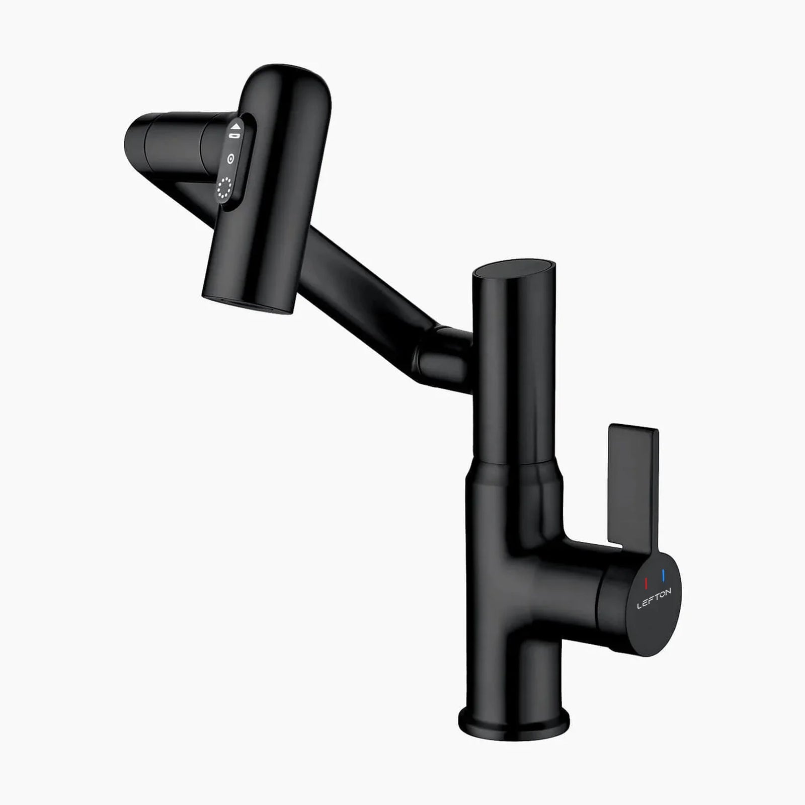 KHTAPA Single-Hole Rotatable Faucet with Temperature Display-BF2204 - Matte Black