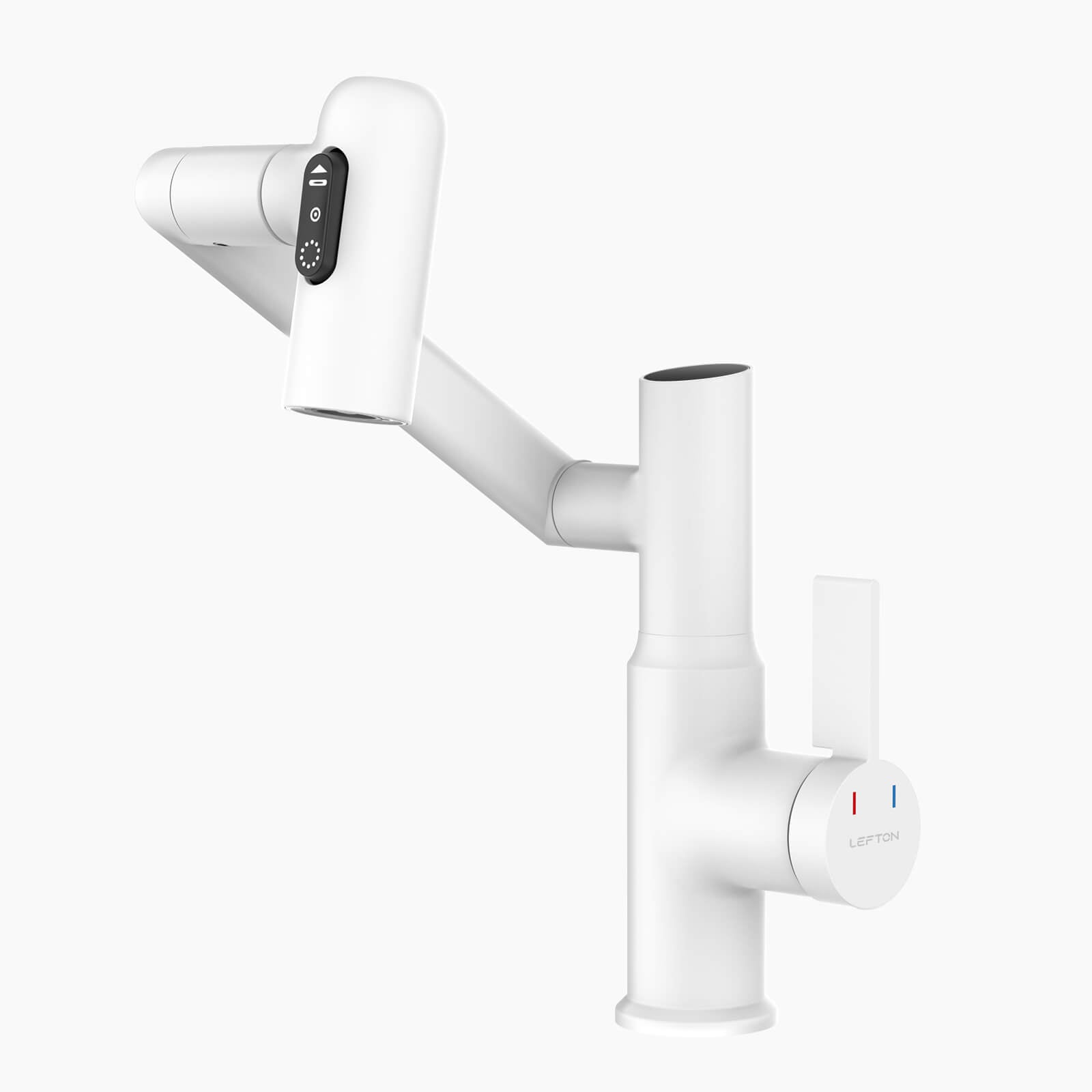 KHTAPA Single-Hole Rotatable Faucet with Temperature Display-BF2204 - White