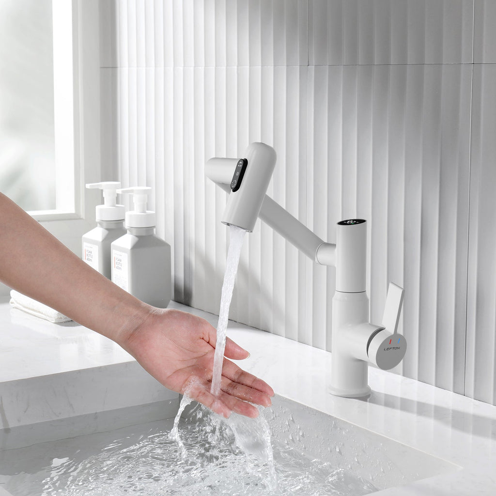 KHTAPA Single-Hole Rotatable Faucet with Temperature Display-BF2204