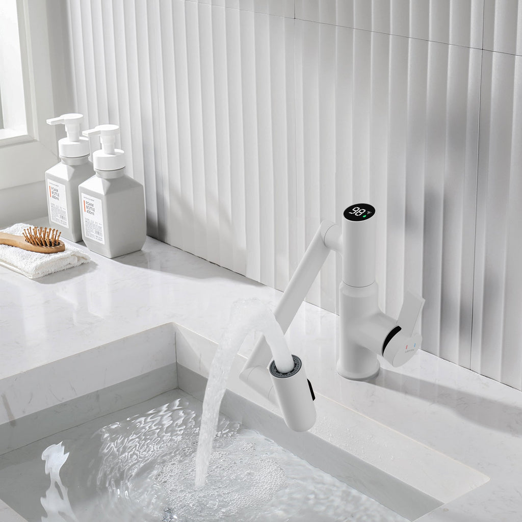 KHTAPA Single-Hole Rotatable Faucet with Temperature Display-BF2204