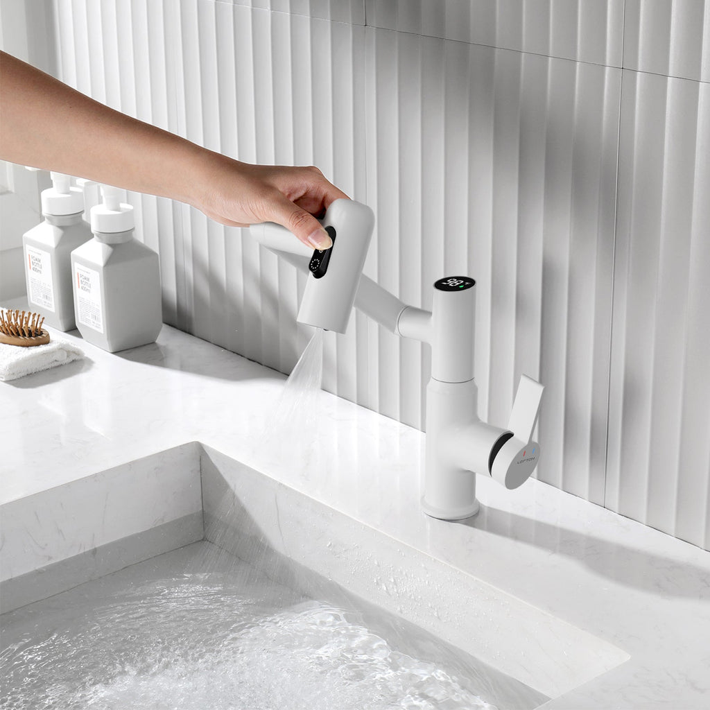KHTAPA Single-Hole Rotatable Faucet with Temperature Display-BF2204