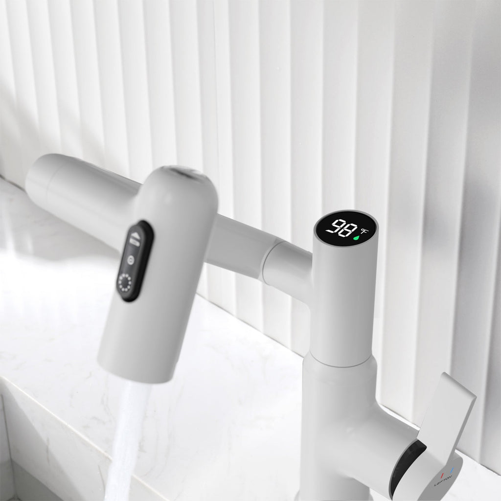 KHTAPA Single-Hole Rotatable Faucet with Temperature Display-BF2204