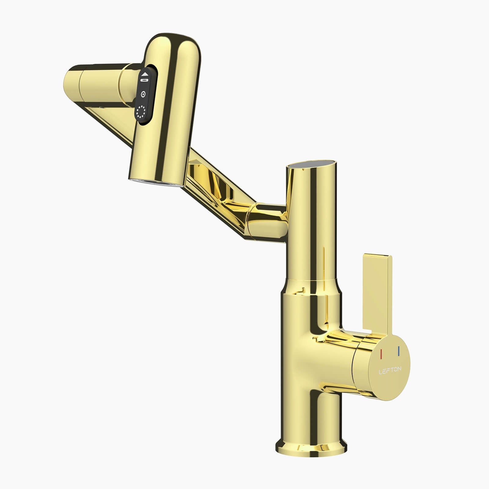 KHTAPA Single-Hole Rotatable Faucet with Temperature Display-BF2204 - Polished Gold