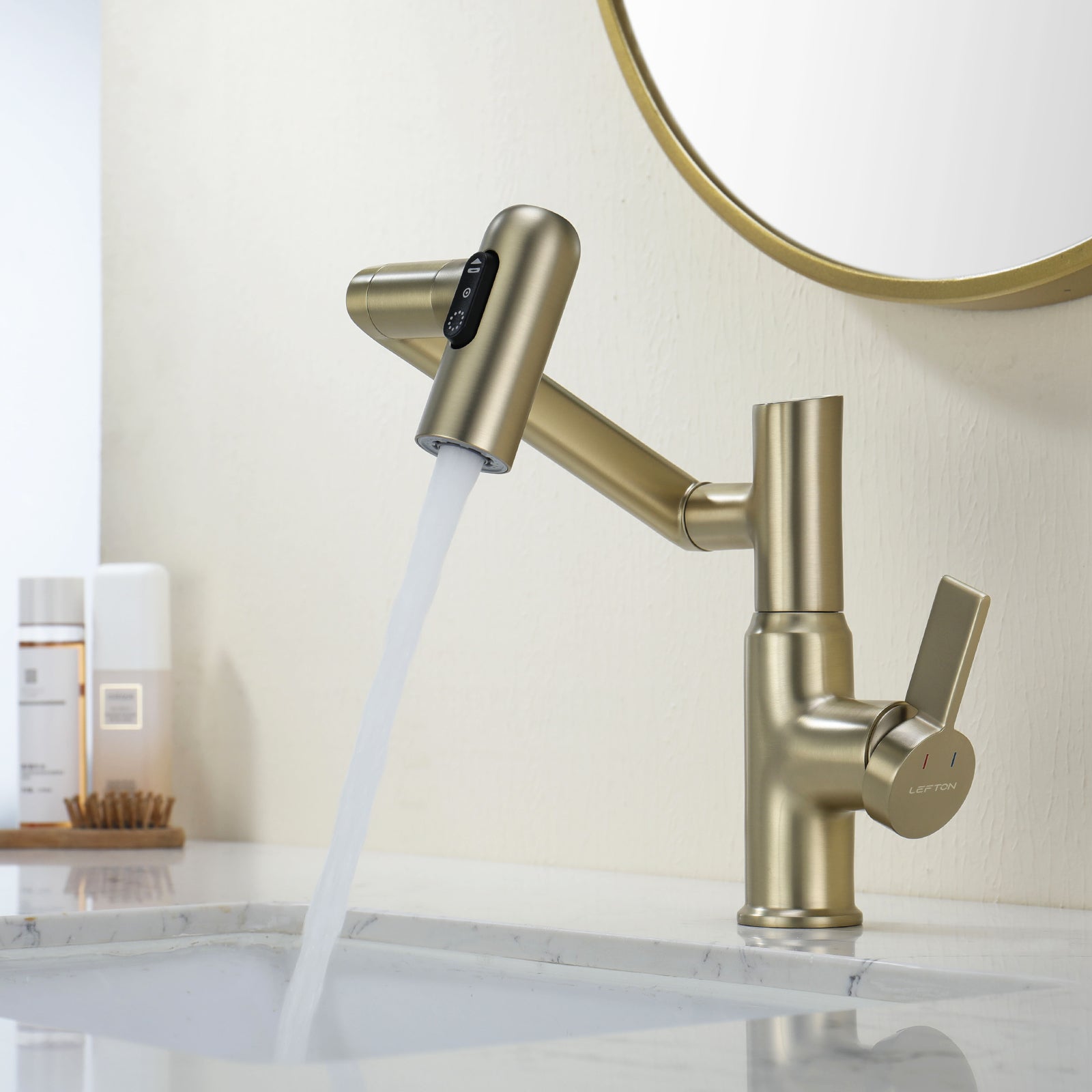 KHTAPA Single-Hole Rotatable Faucet with Temperature Display-BF2204