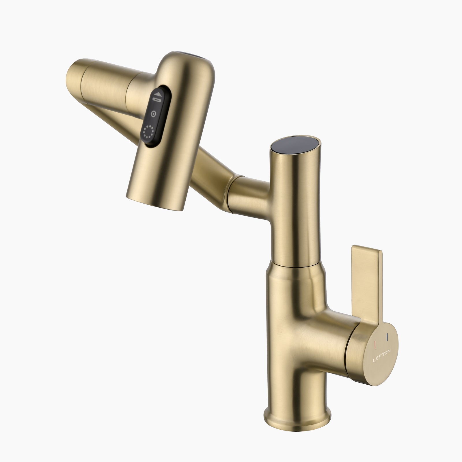 KHTAPA Single-Hole Rotatable Faucet with Temperature Display-BF2204 - Brushed Gold