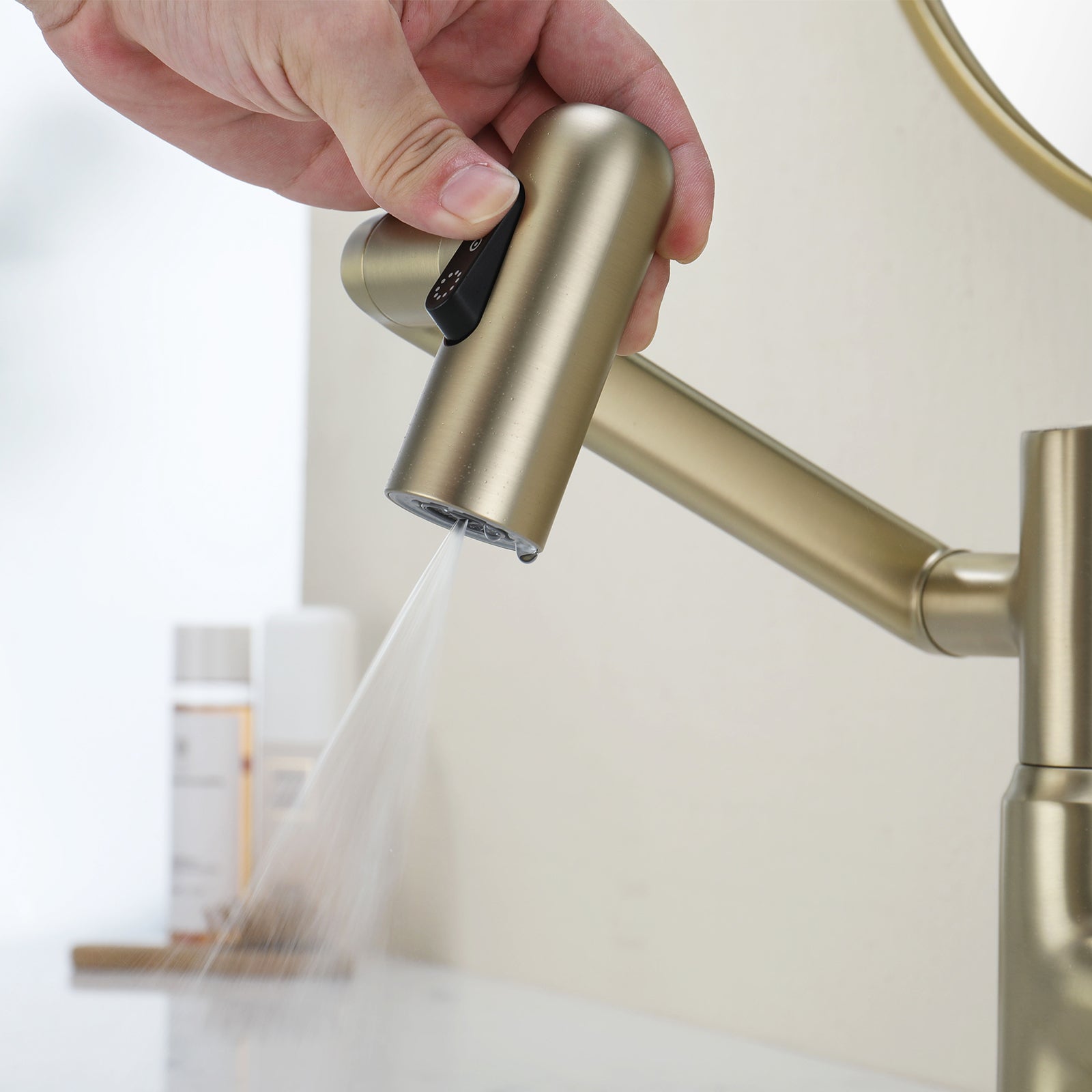 KHTAPA Single-Hole Rotatable Faucet with Temperature Display-BF2204