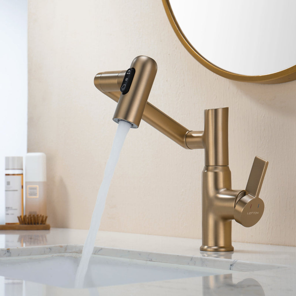 KHTAPA Single-Hole Rotatable Faucet with Temperature Display-BF2204