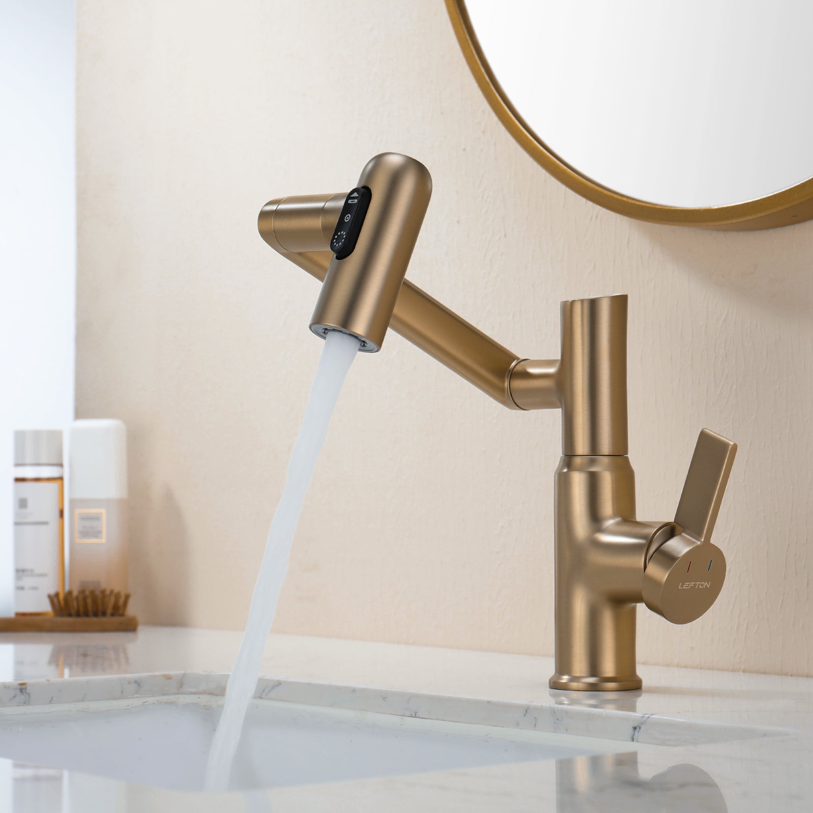KHTAPA Single-Hole Rotatable Faucet with Temperature Display-BF2204