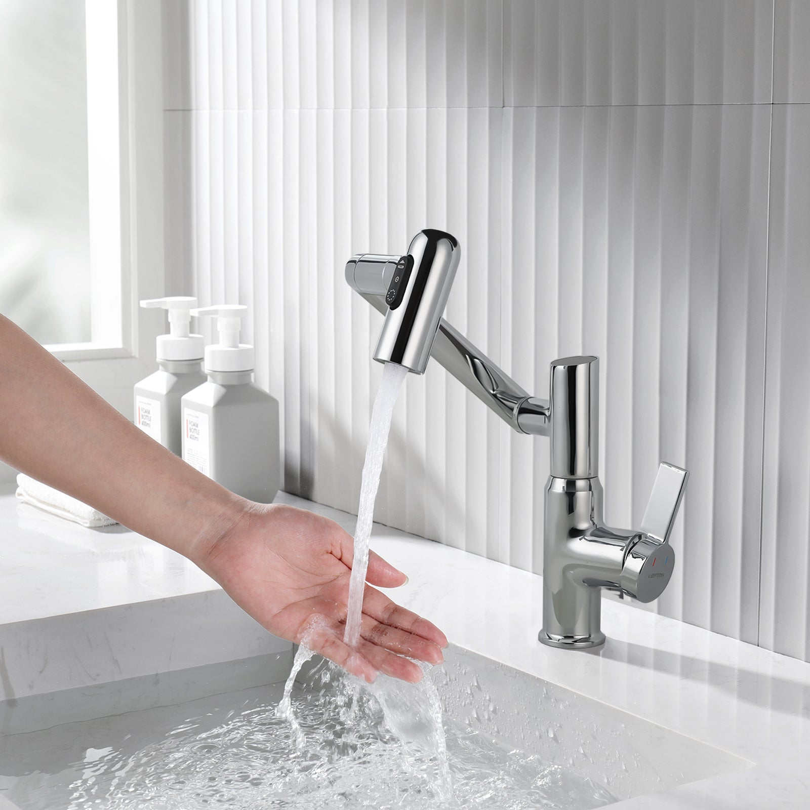 KHTAPA Single-Hole Rotatable Faucet with Temperature Display-BF2204