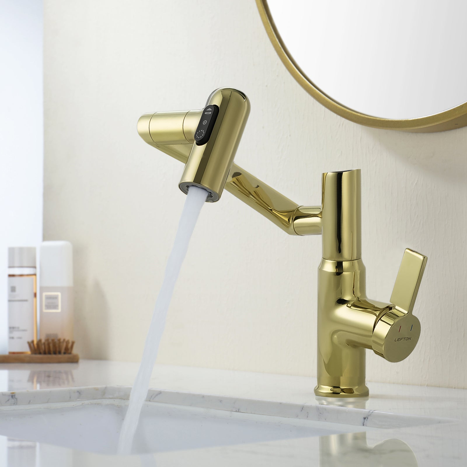 KHTAPA Single-Hole Rotatable Faucet with Temperature Display-BF2204