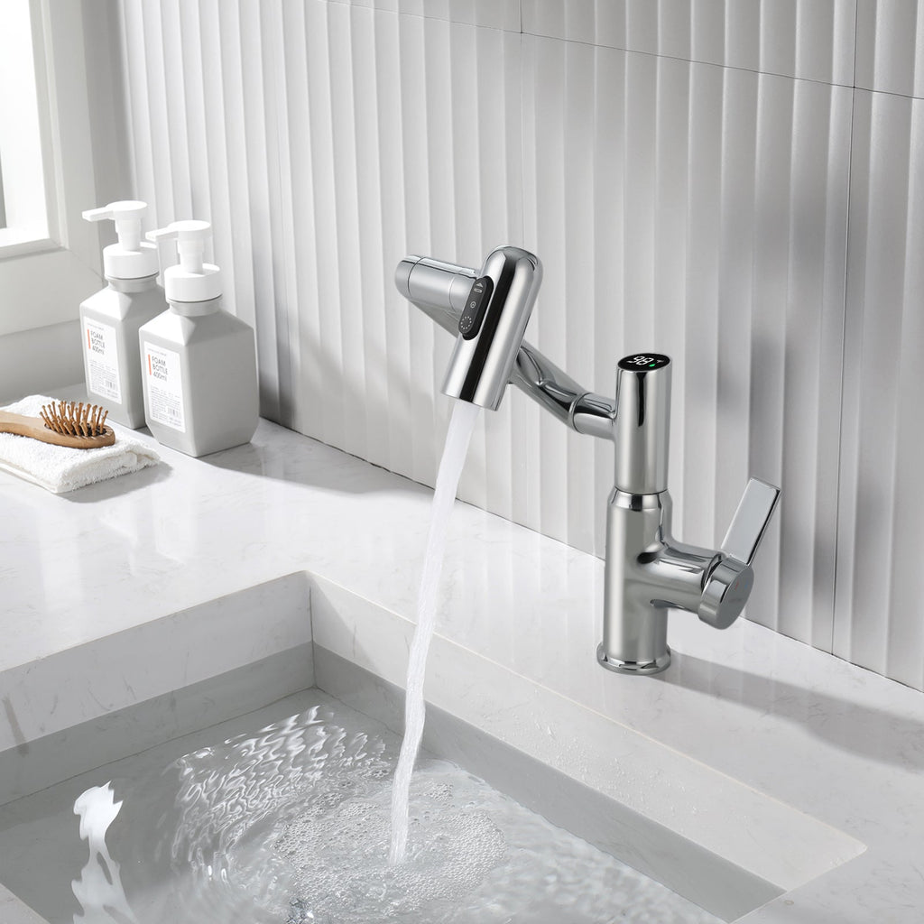 KHTAPA Single-Hole Rotatable Faucet with Temperature Display-BF2204