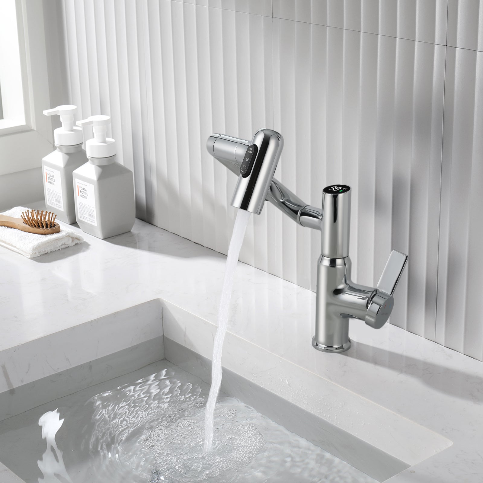 KHTAPA Single-Hole Rotatable Faucet with Temperature Display-BF2204