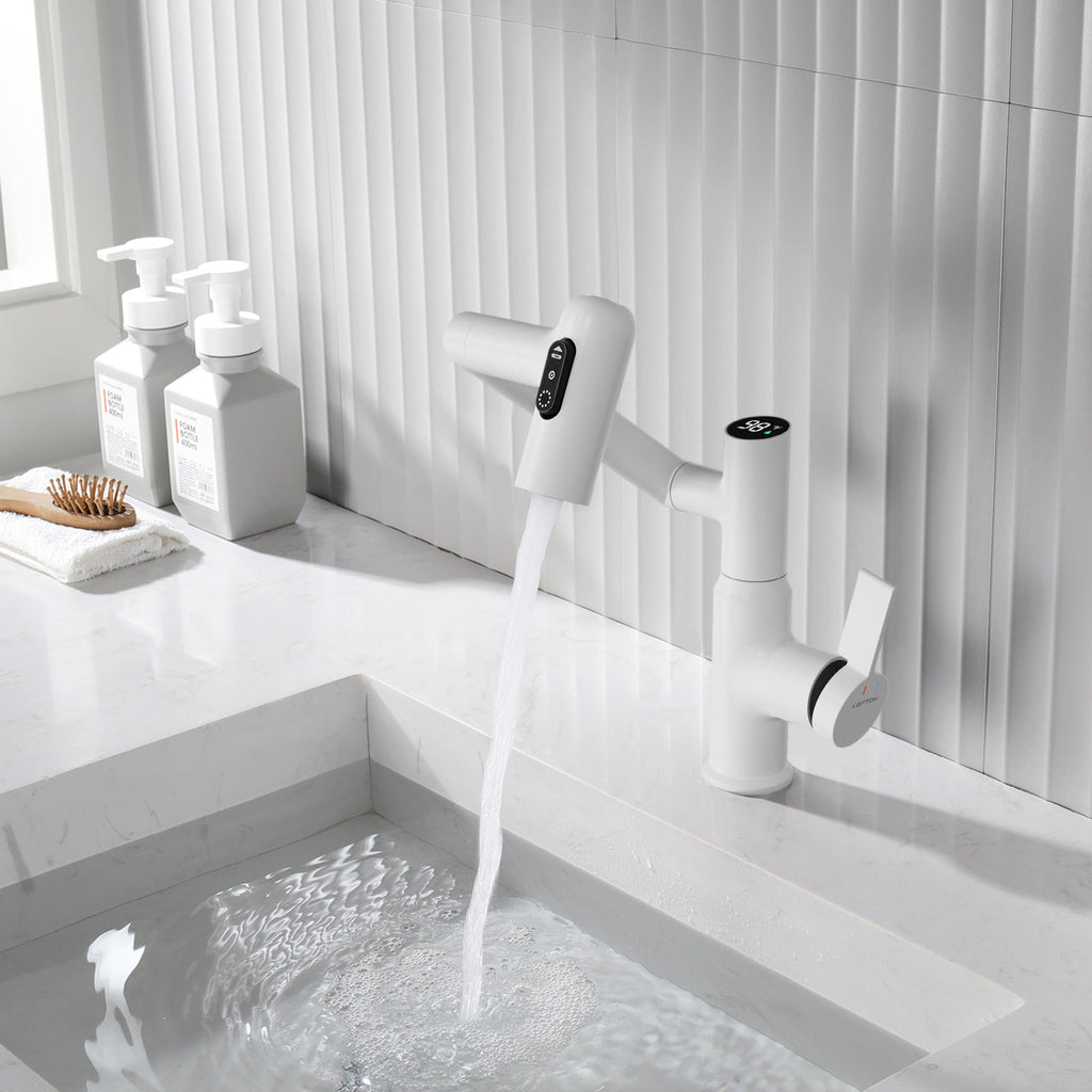 KHTAPA Single-Hole Rotatable Faucet with Temperature Display-BF2204