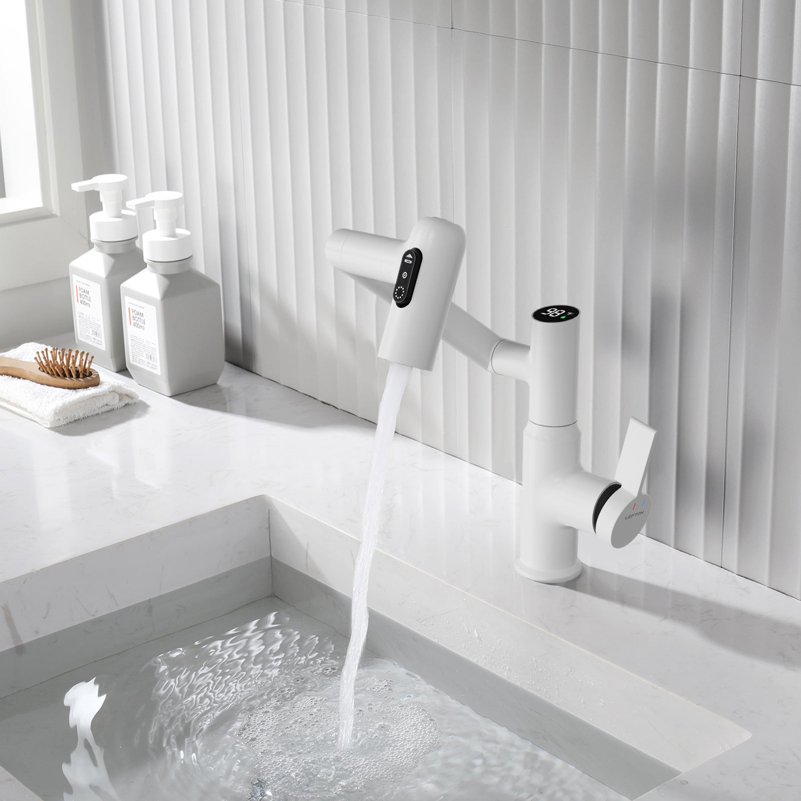 KHTAPA Single-Hole Rotatable Faucet with Temperature Display-BF2204