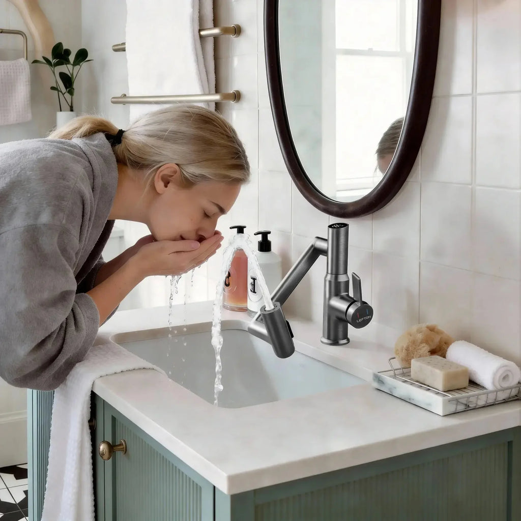 KHTAPA Single-Hole Rotatable Faucet with Temperature Display-BF2204