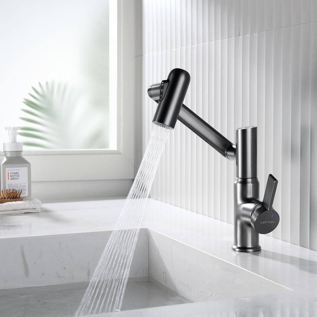 KHTAPA Single-Hole Rotatable Faucet with Temperature Display-BF2204
