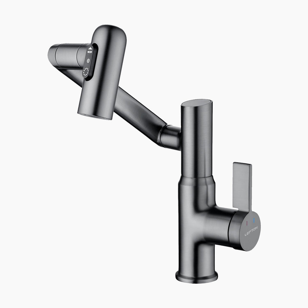 KHTAPA Single-Hole Rotatable Faucet with Temperature Display-BF2204 - Grey