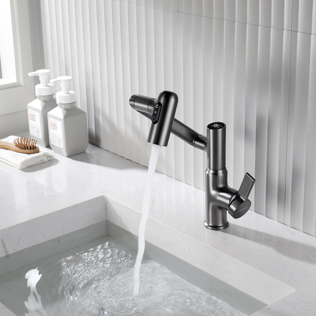 KHTAPA Single-Hole Rotatable Faucet with Temperature Display-BF2204