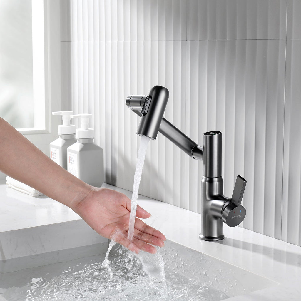 KHTAPA Single-Hole Rotatable Faucet with Temperature Display-BF2204