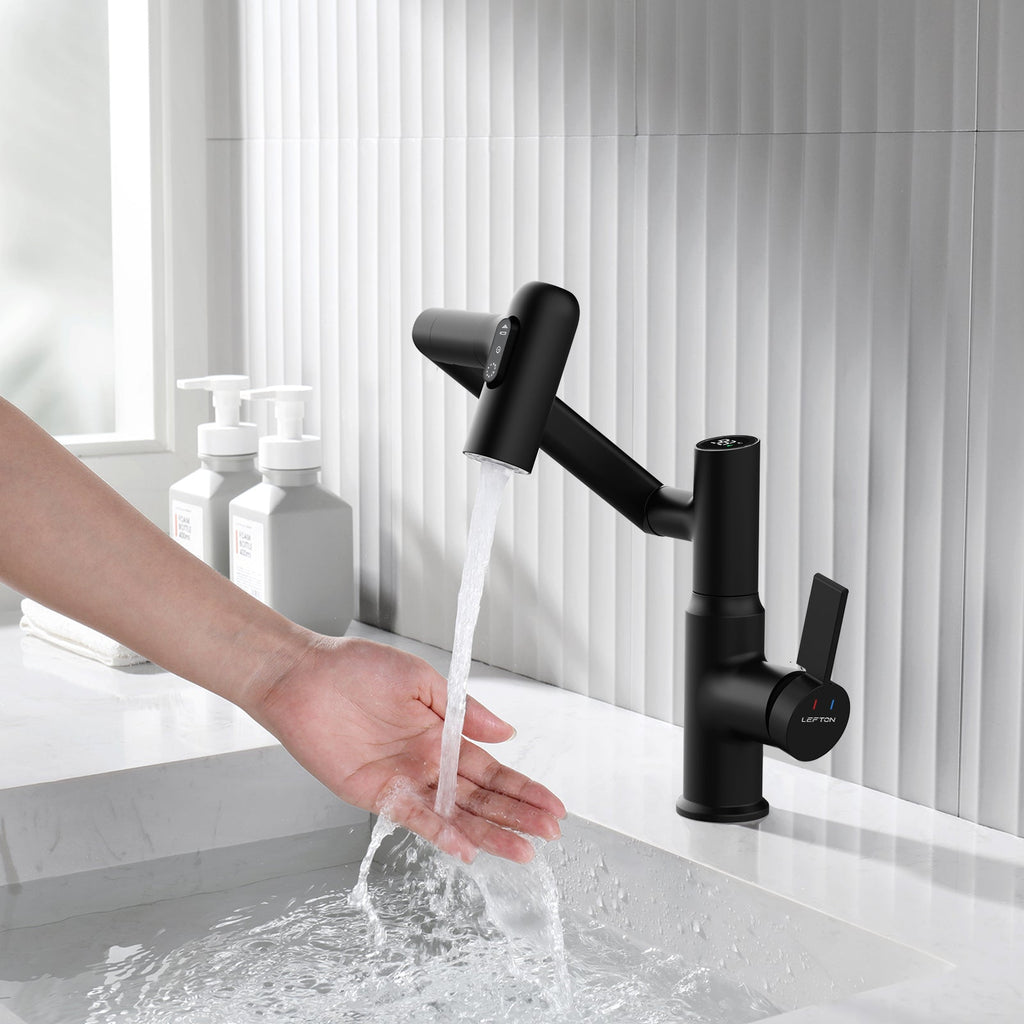 KHTAPA Single-Hole Rotatable Faucet with Temperature Display-BF2204