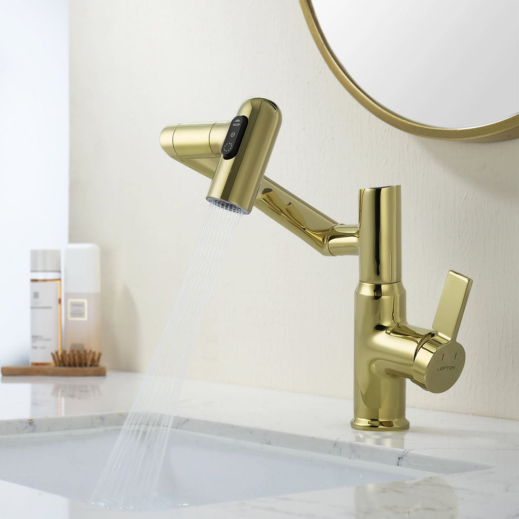 KHTAPA Single-Hole Rotatable Faucet with Temperature Display-BF2204