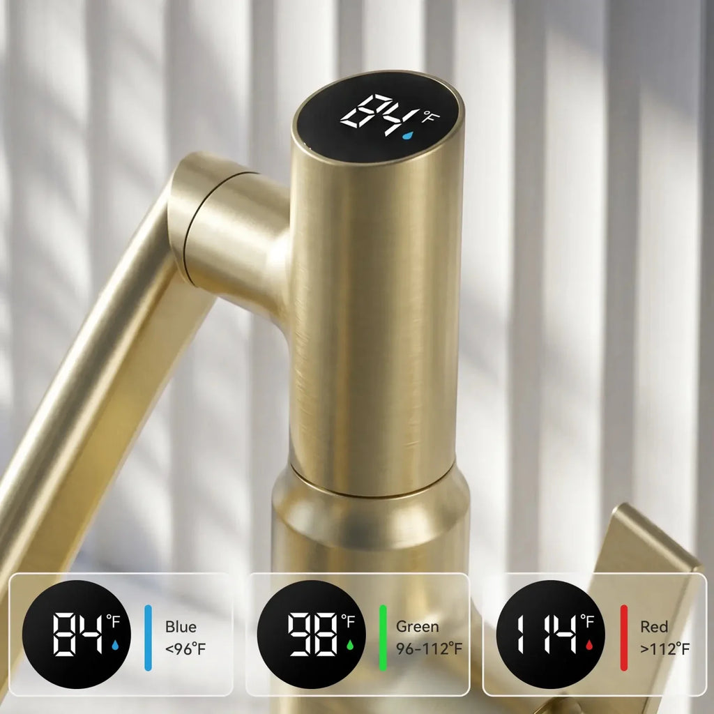 KHTAPA Single-Hole Rotatable Faucet with Temperature Display-BF2204