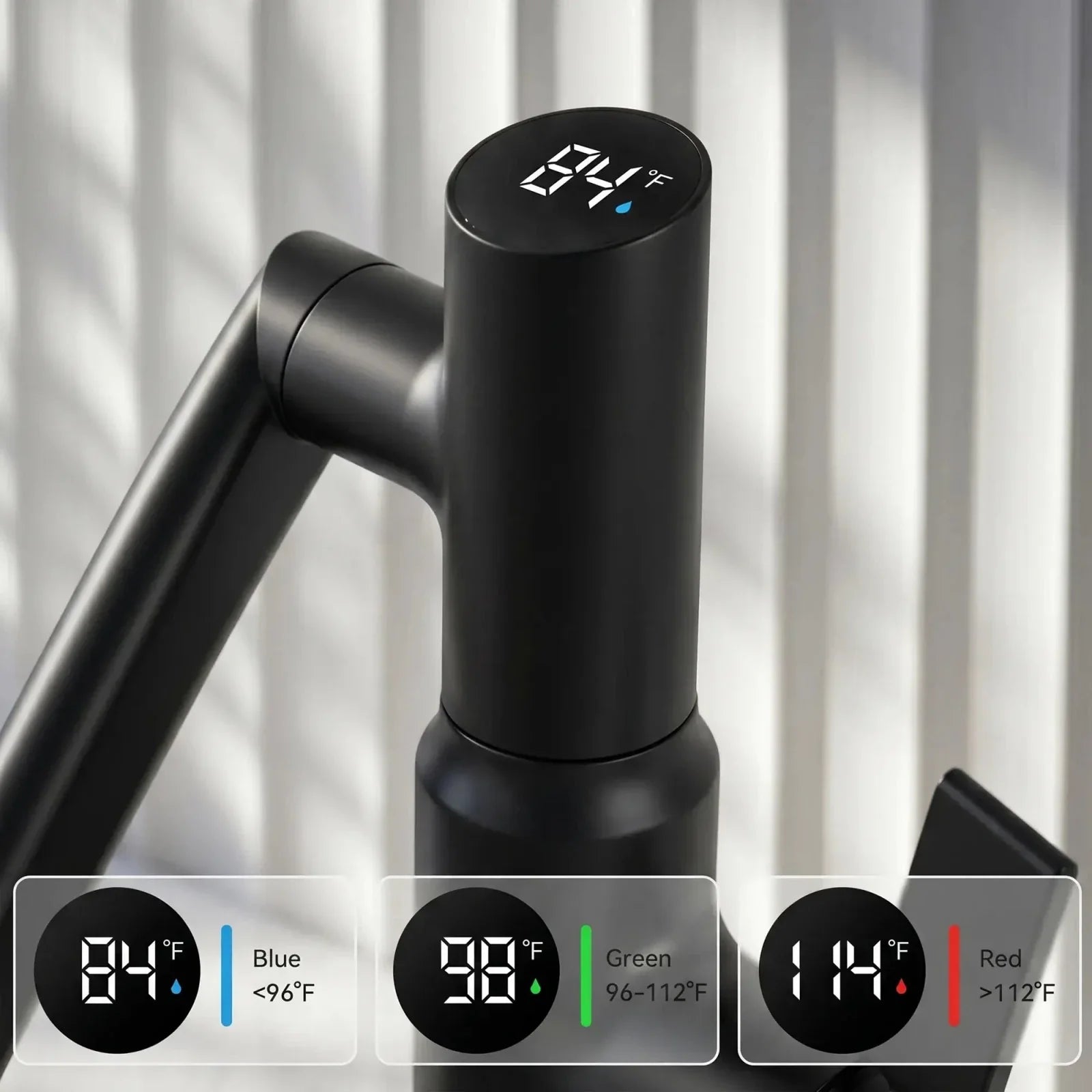 KHTAPA Single-Hole Rotatable Faucet with Temperature Display-BF2204