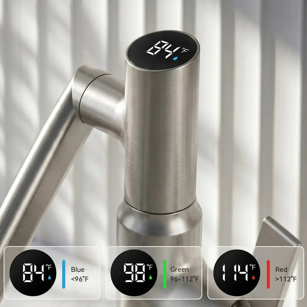 KHTAPA Single-Hole Rotatable Faucet with Temperature Display-BF2204