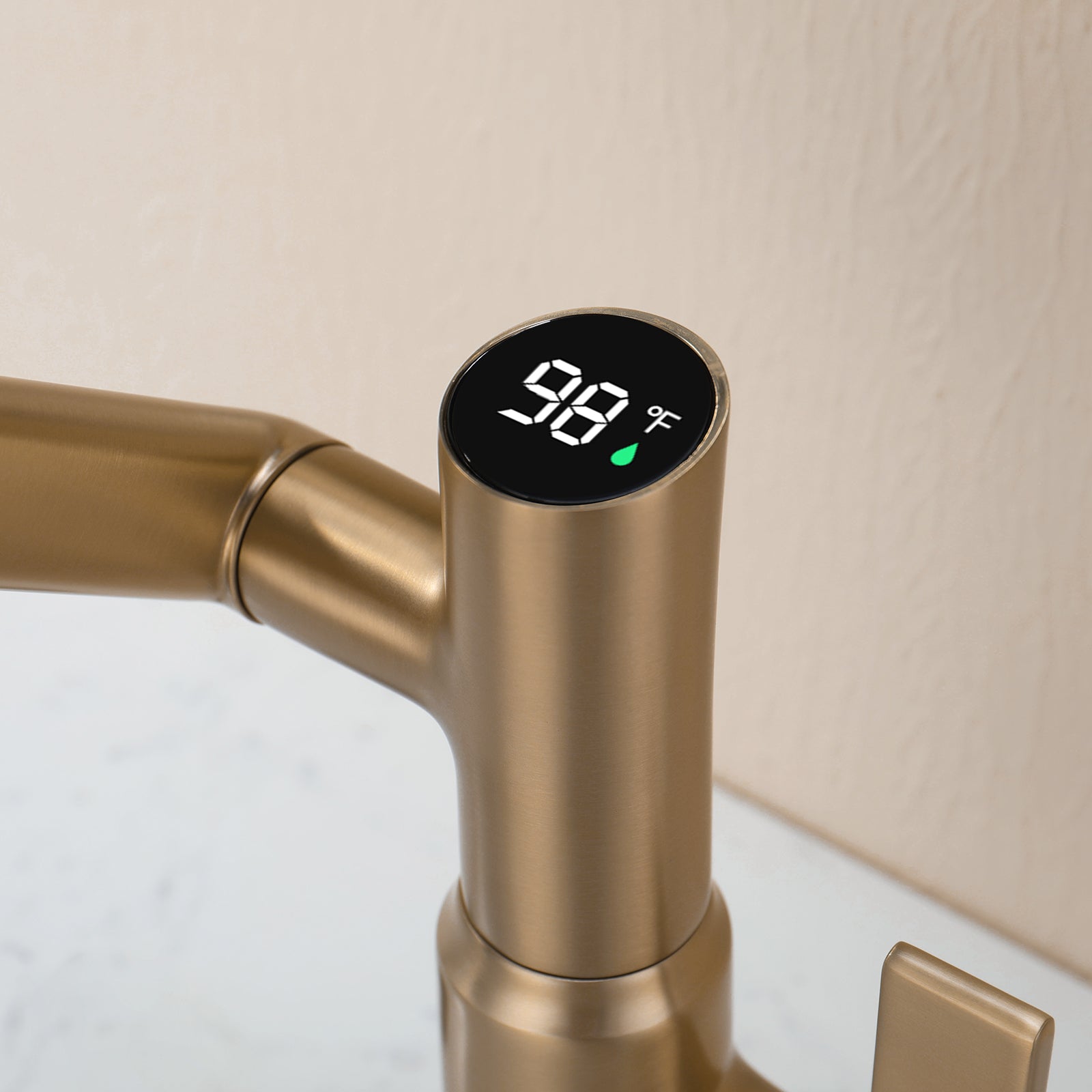 KHTAPA Single-Hole Rotatable Faucet with Temperature Display-BF2204