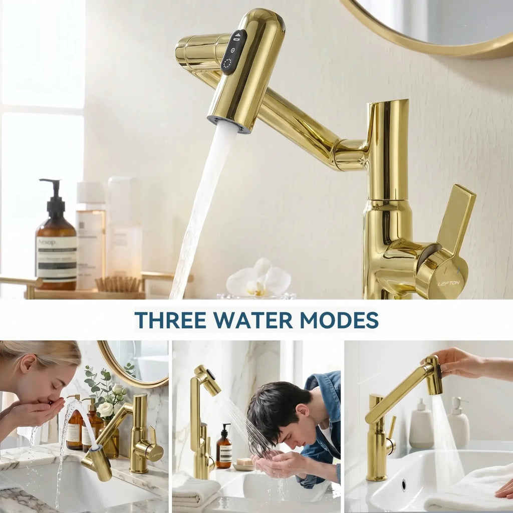KHTAPA Single-Hole Rotatable Faucet with Temperature Display-BF2204