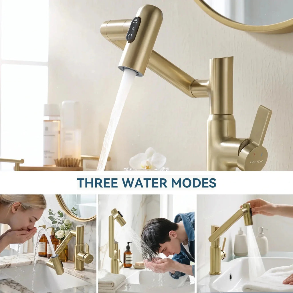 KHTAPA Single-Hole Rotatable Faucet with Temperature Display-BF2204