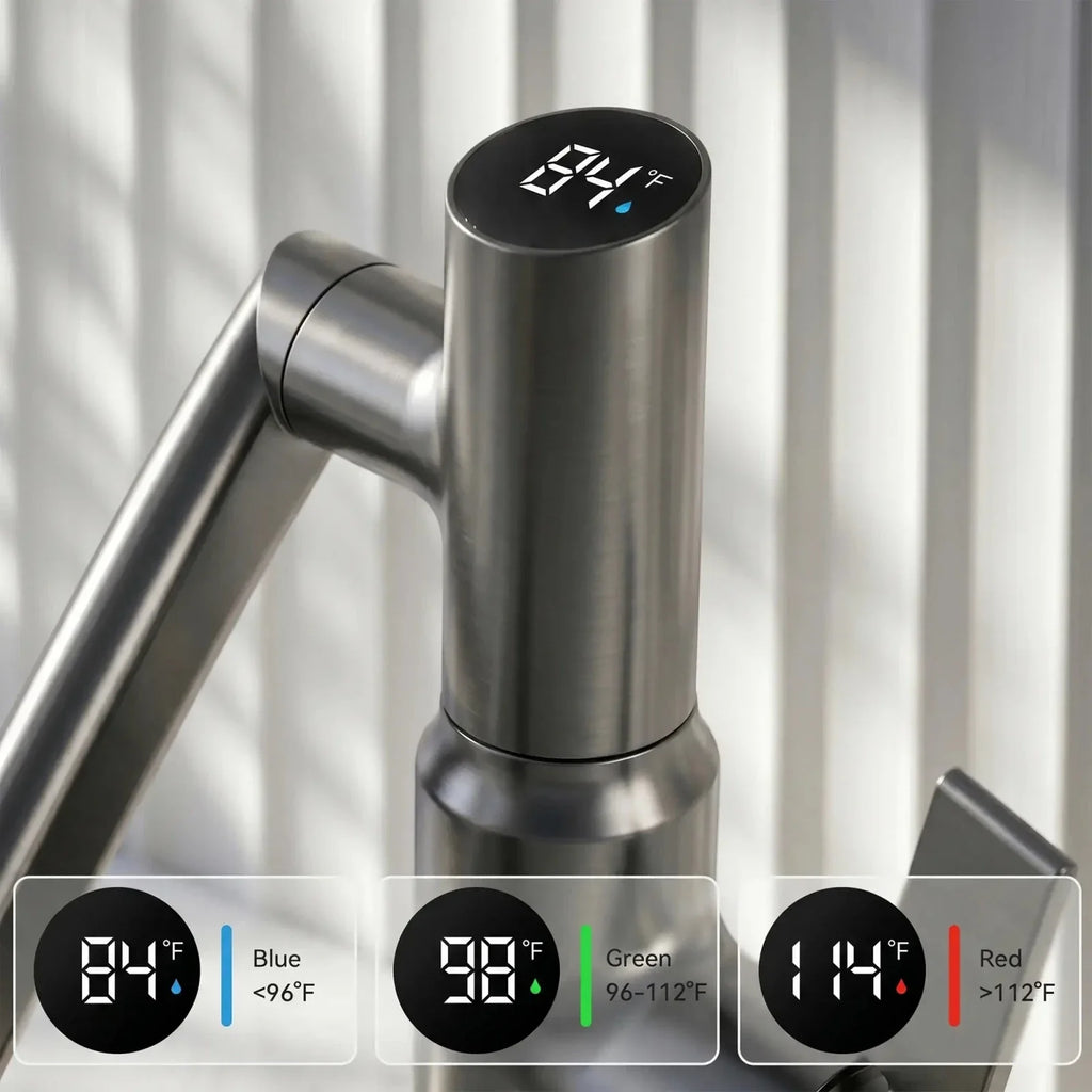 KHTAPA Single-Hole Rotatable Faucet with Temperature Display-BF2204