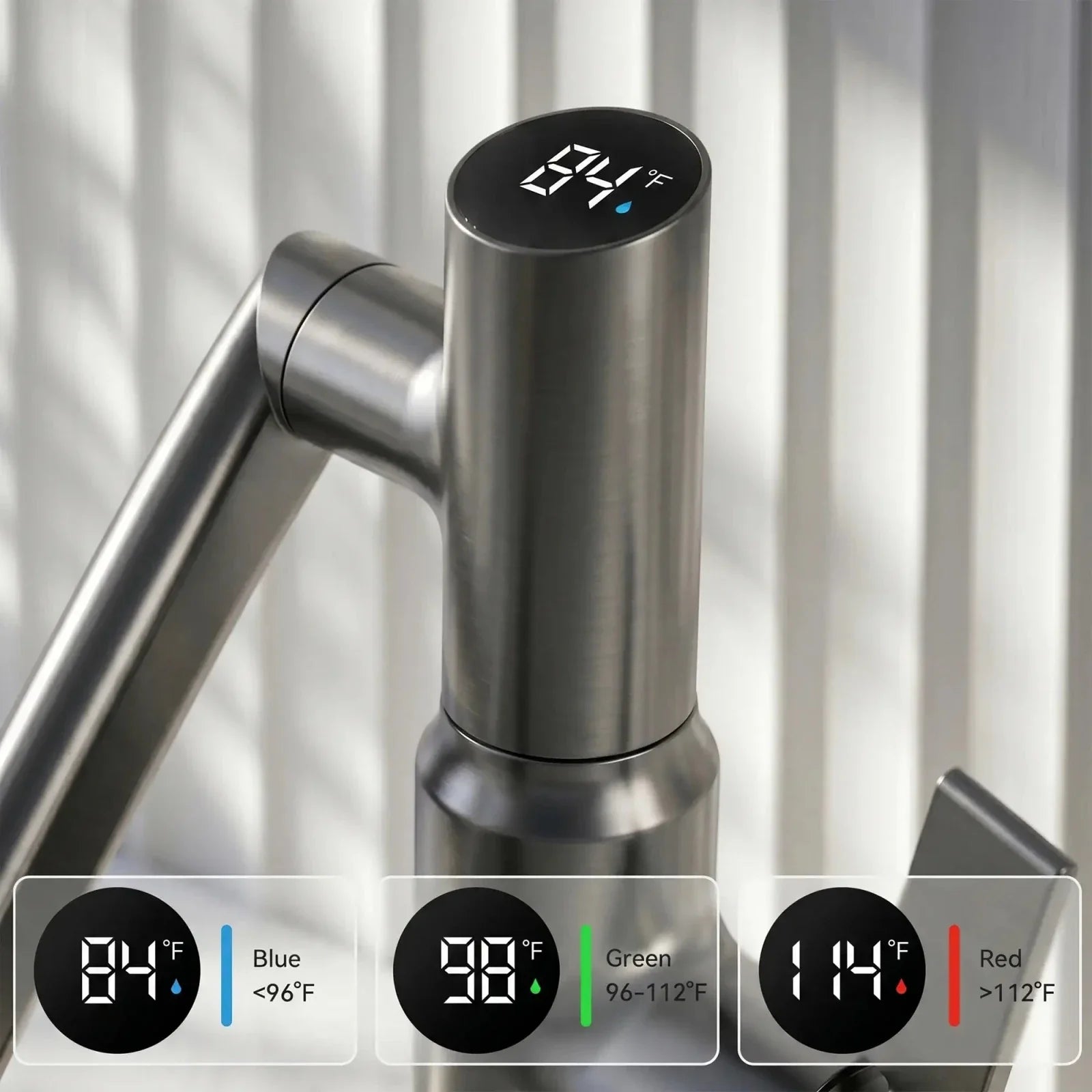 KHTAPA Single-Hole Rotatable Faucet with Temperature Display-BF2204