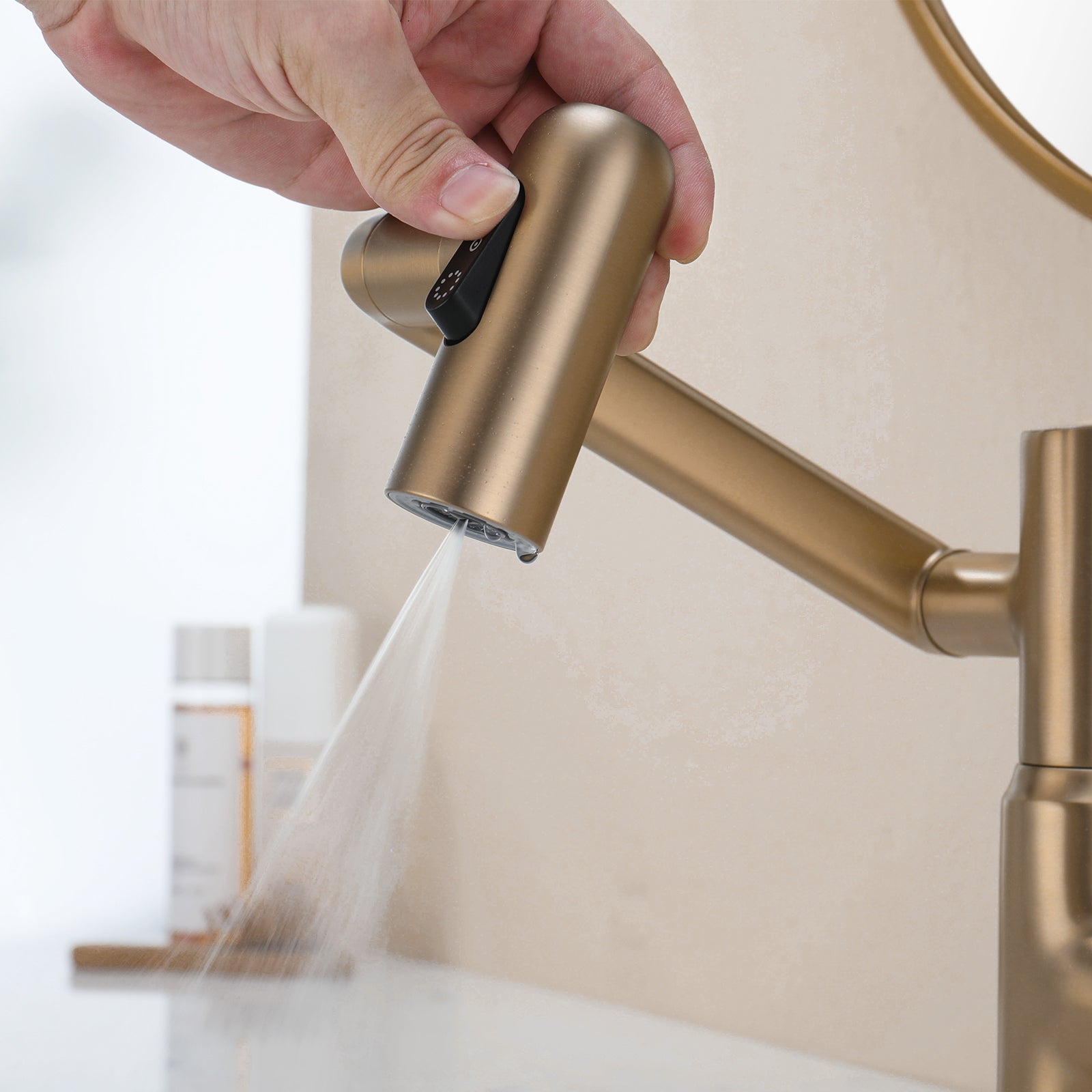 KHTAPA Single-Hole Rotatable Faucet with Temperature Display-BF2204