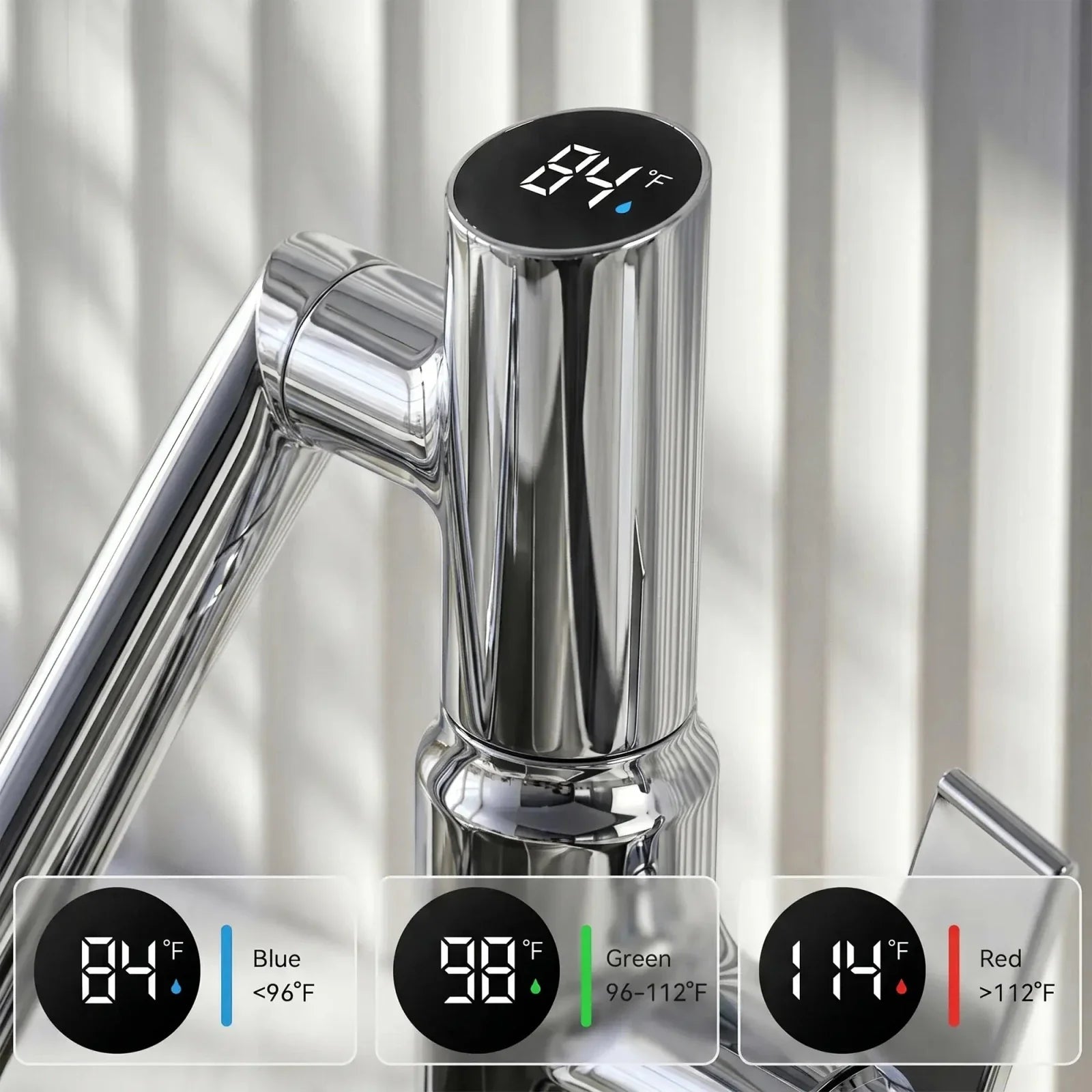 KHTAPA Single-Hole Rotatable Faucet with Temperature Display-BF2204