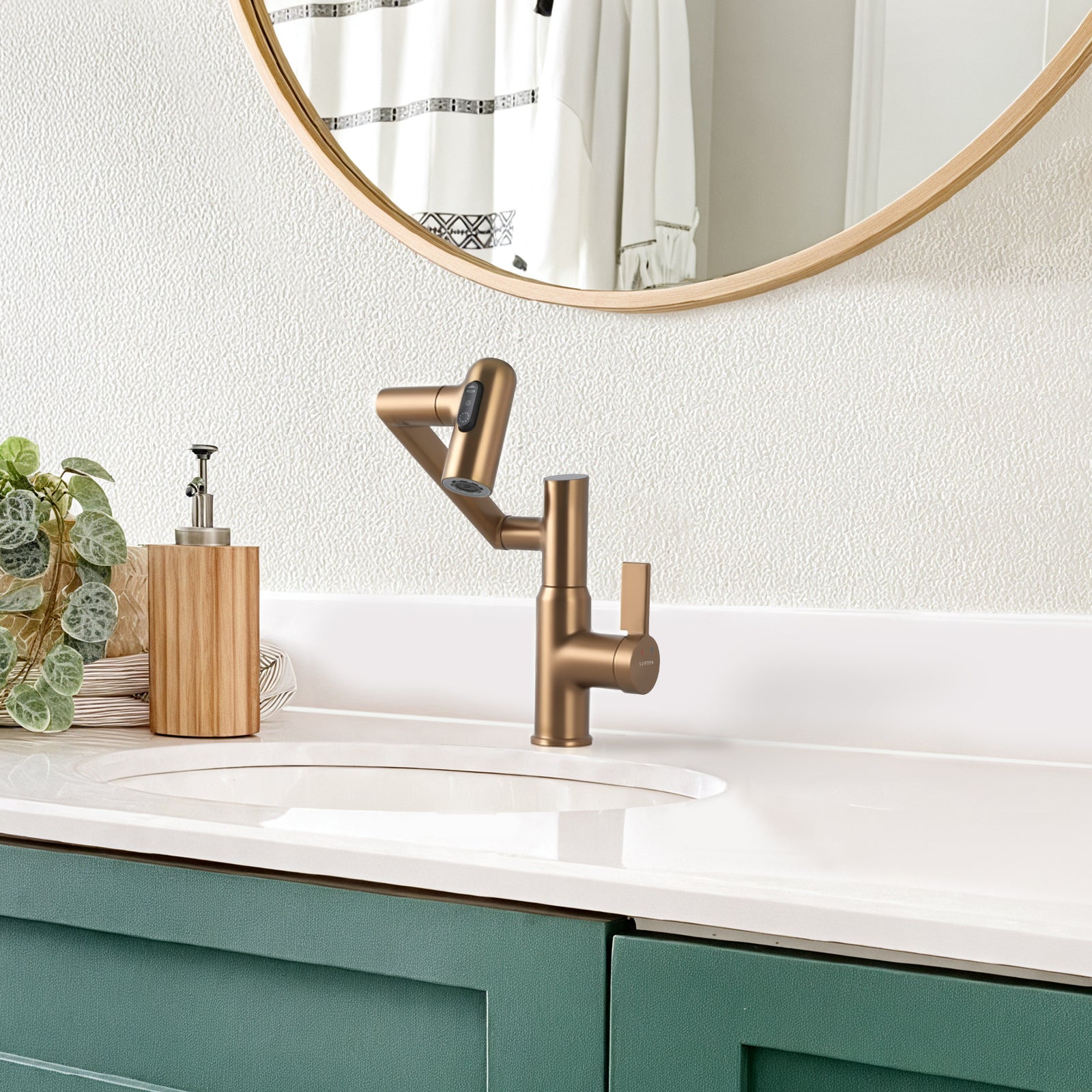 KHTAPA Single-Hole Rotatable Faucet with Temperature Display-BF2204