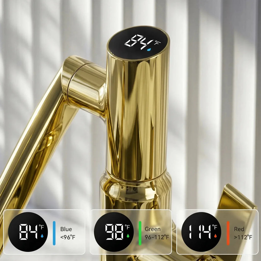 KHTAPA Single-Hole Rotatable Faucet with Temperature Display-BF2204